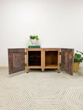 Load image into Gallery viewer, Antique Door Rolling Storage Cabinet