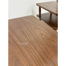 Load image into Gallery viewer, Vintage End Tables MCM Atomic Two-Tier Wood Laminate Pair Retro Accent