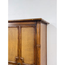 Load image into Gallery viewer, Vintage Thomasville Pauletti Faux Bamboo Woven Armoire, Collectible Storage
