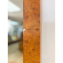 Load image into Gallery viewer, Vintage Faux Burlwood Traditional Entry Console Mirror 4-Drawer Brass Cabinet