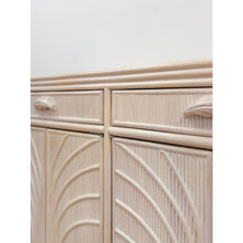Load image into Gallery viewer, Vintage Coastal Lightwash Blonde Pencil Reed Rattan Sideboard, Buffet, Credenza
