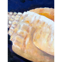 Load image into Gallery viewer, Conch Shell Still Life Original Painting Elinor White, Gold Frame Oil on Canvas