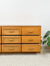 Load image into Gallery viewer, 9 Drawer Cane Front Dresser