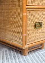 Load image into Gallery viewer, Vintage Bamboo and Wicker Desk