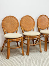 Load image into Gallery viewer, Set of 4 Rattan and Cane Dining Chairs