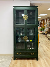 Load image into Gallery viewer, Green Chinoiserie Curio Cabinet