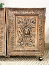 Load image into Gallery viewer, Antique Door Rolling Storage Cabinet