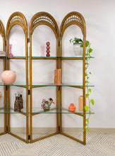 Load image into Gallery viewer, Arched Rattan Room Divider Shelf