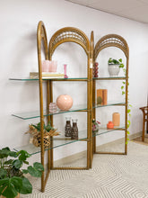 Load image into Gallery viewer, Arched Rattan Room Divider Shelf