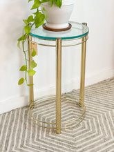 Load image into Gallery viewer, Postmodern Round Brass End Table