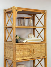 Load image into Gallery viewer, Vintage Rattan Etagere