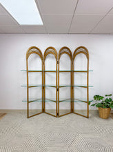 Load image into Gallery viewer, Arched Rattan Room Divider Shelf