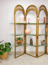 Load image into Gallery viewer, Arched Rattan Room Divider Shelf