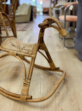 Load image into Gallery viewer, Vintage Rattan Rocking Horse