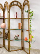 Load image into Gallery viewer, Arched Rattan Room Divider Shelf