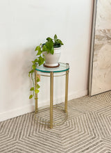 Load image into Gallery viewer, Postmodern Round Brass End Table