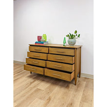 Load image into Gallery viewer, Vintage Davis Furniture MCM Atomic 8 Drawer Dresser With Wood Pulls Clean Lines
