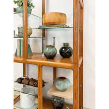 Load image into Gallery viewer, Danish MCM Bentwood Display Shelf Glass Shelves Vintage Etagere Bookcase