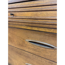Load image into Gallery viewer, Vintage Dresser Broyhill Sculptra MCM Six Drawer Lowboy Bronze Walnut 1960s