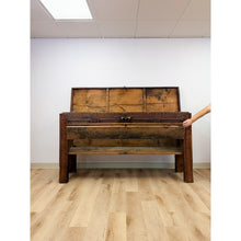 Load image into Gallery viewer, Antique Indian Dowry Chest 19th Century Brass Studs Iron Medieval Style Console