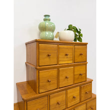 Load image into Gallery viewer, Handmade Vintage Tiered Apothecary Cabinet Fifteen Drawers Antique Style