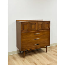 Load image into Gallery viewer, Vintage Chest Broyhill Sculptra MCM Gentleman's Tallboy Three Drawer Dresser