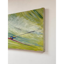 Load image into Gallery viewer, Vintage Oil Painting Kayaker Expressionist Canvas Gestural J. Zuill Signed