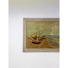 Load image into Gallery viewer, Van Gogh Wood Transfer Print, Coastal Greywashed Wood Frame Wall Art