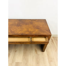 Load image into Gallery viewer, Rare Vintage Hekman MCM Burlwood Desk with Three Drawers Mid Century Collectable
