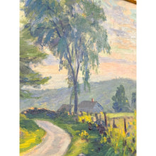 Load image into Gallery viewer, Impressionist Landscape Ralph L. Senecal Signed Oil Board Rural Road Framed