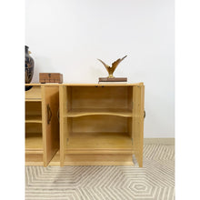 Load image into Gallery viewer, Vintage Regency Blonde Parquetry Buffet Server Credenza By United 60" Wide MCM