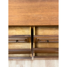 Load image into Gallery viewer, Vintage Dresser Broyhill Sculptra MCM Six Drawer Lowboy Bronze Walnut 1960s