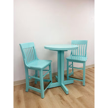 Load image into Gallery viewer, Vintage Bistro Set Turquoise Blue Counter Height Table Two Chairs Outdoor/Indoor