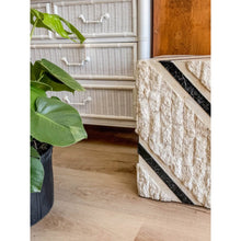Load image into Gallery viewer, Black White Tessellated Stone Side Table Geometric Pedestal Vintage