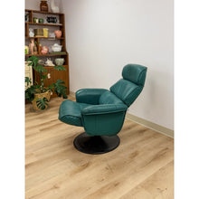 Load image into Gallery viewer, Chairworks Teal Adjustable Recliner Stressless Style Vintage Lounge Chair Retro