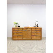 Load image into Gallery viewer, Broyhill Dresser with Burlwood Inlay 12-Drawer Vintage MCM Dresser Brass Handles