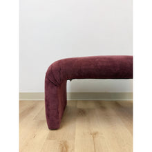 Load image into Gallery viewer, Postmodern Burgundy/Mauve Upholstered Curved Bench Vintage Sculptural Seating