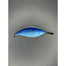 Load image into Gallery viewer, David Anderson Sterling Silver Leaf Set, Brooch And Earrings With Blue Enamel