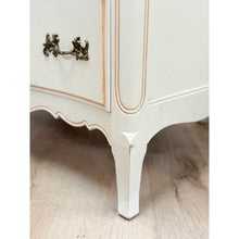 Load image into Gallery viewer, Vintage Pair of Chests French Provincial White 3 Drawer Cabriole Leg Nightstands