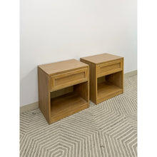 Load image into Gallery viewer, Thomasville Blonde Oak Nightstand Pair Vintage Drawers Storage 22" Wide