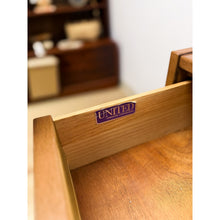 Load image into Gallery viewer, Vintage United MCM Nine Drawer Lowboy Dresser Collectible Mid Century Walnut