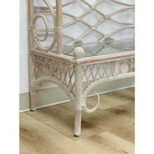 Load image into Gallery viewer, Vintage Etagere Henry Link Rattan Whitewash Three-Tier Glass Shelves Coastal