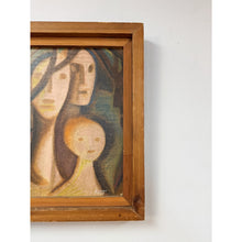 Load image into Gallery viewer, Brutalist Figurative Oil Painting Signed Simon 1970 Postmodern Figures Art