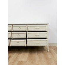 Load image into Gallery viewer, Vintage Thomasville Paoletti Faux Bamboo 9 Drawer Dresser White Hollywood Regency