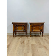 Load image into Gallery viewer, Vintage Nightstands White Furniture Co Traditional Engraved Brass Pair