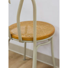 Load image into Gallery viewer, White Metal "Bentwood" Cane Seat Accent Chair Vintage MCM Coastal Boho