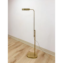 Load image into Gallery viewer, Solid Brass Floor Lamp Adjustable Vintage MCM Hollywood Regency Reading Light
