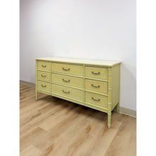 Load image into Gallery viewer, Coastal Henry Link Bali Hai Green Faux Bamboo 9 Drawer Dresser Hollywood Regency