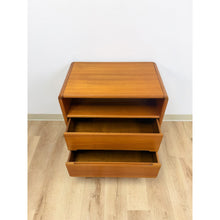 Load image into Gallery viewer, MCM Teak Rolling TV Stand Cart Two Drawers Danish Modern Vintage