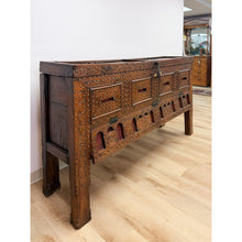 Load image into Gallery viewer, Antique Indian Dowry Chest 19th Century Brass Studs Iron Medieval Style Console